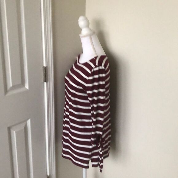 — Old Navy — Striped Shirt Burgundy & White Small - Picture 3 of 5